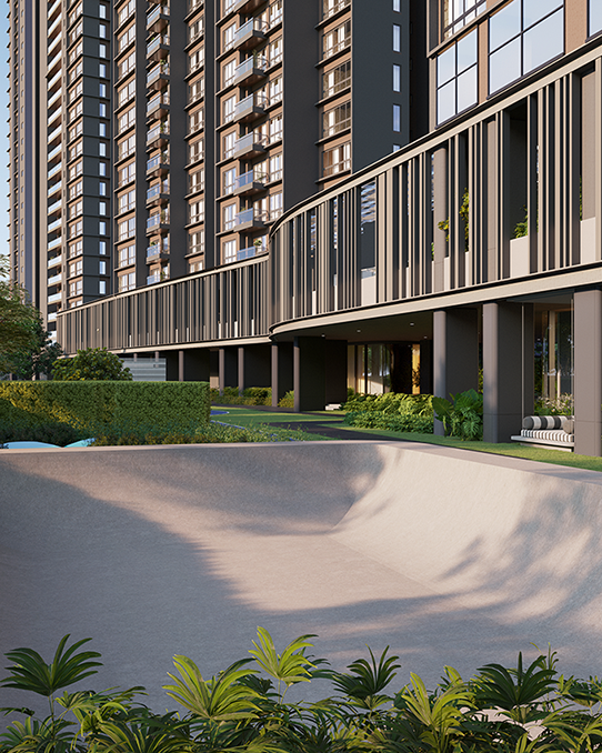 Outdoor basketball court at Altis Ocean Cliffs residential community