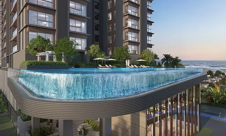 Resort-style infinity pool, Altis Ocean Cliffs ECR, Chennai